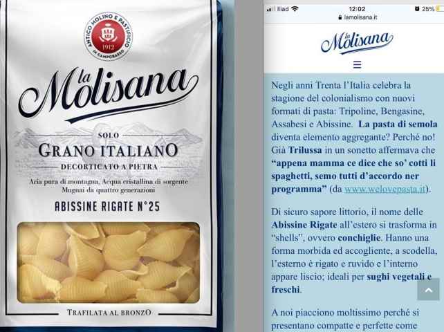 La Molisana tra Tripoline e Abissine Rigate, la pasta che omaggia il fascismo