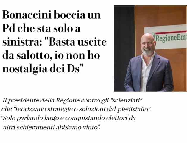 Bonaccini e l'impossibile riforma del linguaggio