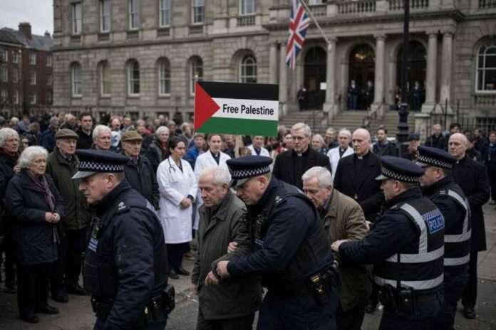 Gran Bretagna, un cartello a favore della Palestina diventa terrorismo arrestati i manifestanti