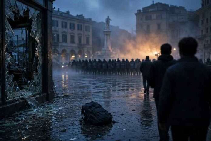 I sostenitori di chi bombarda le scuole fanno la morale a chi rompe le vetrine