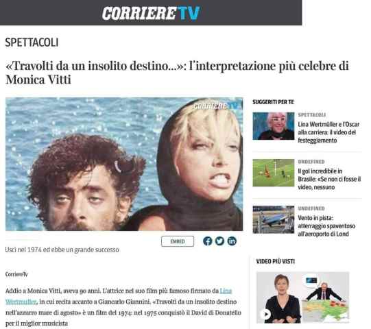 Imbarazzante epic fail del Corriere che confonde Monica Vitti con la Melato