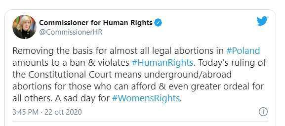 La Polonia contro le donne aborto vietato anche con malformazioni del feto