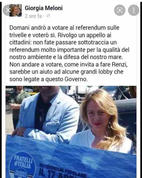 Trivelle, Acerbo: la coerenza della Meloni è una bufala, questo governo è un ecomostro